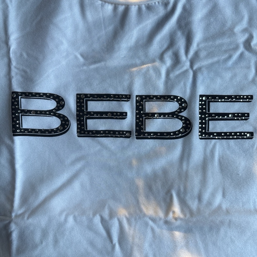 Bebe White Short Sleeve Tee - Picture 2 of 6